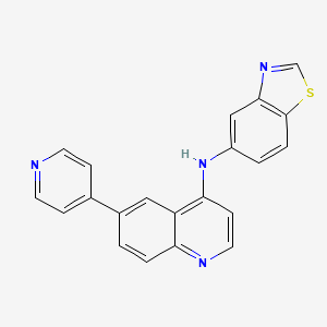 N-(6-(Pyridin-4-yl)quinolin-4-yl)benzo[d]thiazol-5-amine chemical structure (CAS 2885227-09-6)