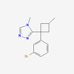 3-(cis-1-(3-Bromophenyl)-3-methylcyclobutyl)-4-methyl-4H-1,2,4-triazole chemical structure (CAS 2886034-05-3)