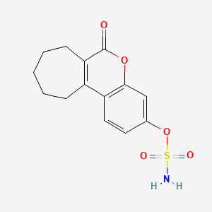 6-Oxo-6,7,8,9,10,11-hexahydrocyclohepta[c]chromen-3-yl sulfamate chemical structure (CAS 288628-05-7)