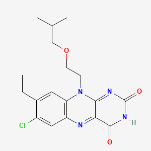 7-Chloro-8-ethyl-10-(2-isobutoxyethyl)benzo[g]pteridine-2,4(3H,10H)-dione chemical structure (CAS 2887480-87-5)