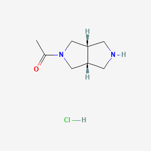 rel-1-((3aR,6aS)-Hexahydropyrrolo[3,4-c]pyrrol-2(1H)-yl)ethan-1-one hydrochloride chemical structure (CAS 2888535-80-4)