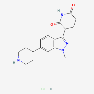 3-(1-Methyl-6-(piperidin-4-yl)-1H-indazol-3-yl)piperidine-2,6-dione hydrochloride chemical structure (CAS 2888604-15-5)