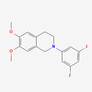 2-(3,5-Difluorophenyl)-6,7-dimethoxy-1,2,3,4-tetrahydroisoquinoline chemical structure (CAS 2890188-81-3)