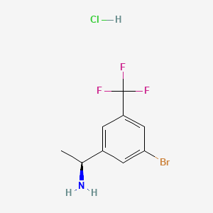 (S)-1-(3-Bromo-5-(trifluoromethyl)phenyl)ethan-1-amine hydrochloride chemical structure (CAS 2891580-75-7)