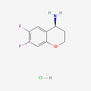 (S)-6,7-Difluorochroman-4-amine hydrochloride chemical structure (CAS 2891581-60-3)