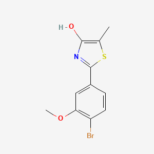 2-(4-Bromo-3-methoxyphenyl)-5-methylthiazol-4-ol chemical structure (CAS 2891985-92-3)