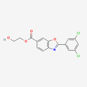 2-Hydroxyethyl 2-(3,5-dichlorophenyl)benzo[d]oxazole-6-carboxylate chemical structure (CAS 2892699-67-9)