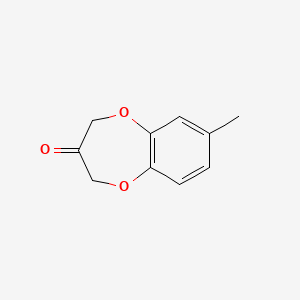 7-Methyl-3,4-dihydro-2H-1,5-benzodioxepin-3-one chemical structure (CAS 28940-11-6)