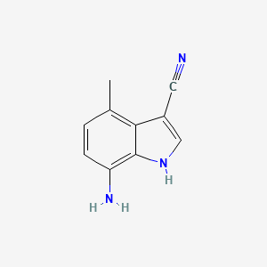 7-Amino-4-methyl-1H-indole-3-carbonitrile chemical structure (CAS 289483-87-0)