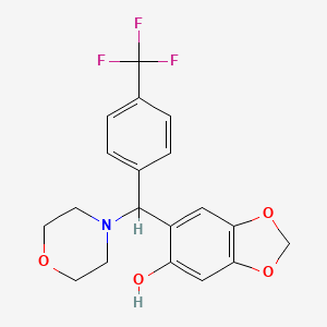6-(Morpholino(4-(trifluoromethyl)phenyl)methyl)benzo[d][1,3]dioxol-5-ol chemical structure (CAS 289657-30-3)