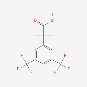 2-(3,5-Bis(trifluoromethyl)phenyl)-2-methylpropanoic acid chemical structure (CAS 289686-70-0)