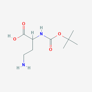 4-Amino-2-((tert-butoxycarbonyl)amino)butanoic acid chemical structure (CAS 2899-79-8)