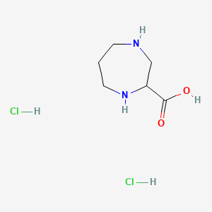 1,4-Diazepane-2-carboxylic acid dihydrochloride chemical structure (CAS 2901065-57-2)