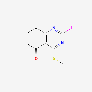 2-Iodo-4-(methylthio)-7,8-dihydroquinazolin-5(6H)-one chemical structure (CAS 2901099-36-1)