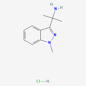 2-(1-Methyl-1H-indazol-3-yl)propan-2-amine hydrochloride chemical structure (CAS 2901106-63-4)