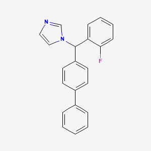 1-([1,1'-Biphenyl]-4-yl(2-fluorophenyl)methyl)-1H-imidazole chemical structure (CAS 2901106-69-0)