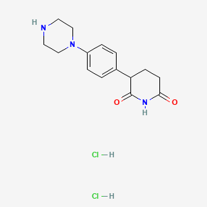 3-(4-(Piperazin-1-yl)phenyl)piperidine-2,6-dione dihydrochloride chemical structure (CAS 2902651-89-0)