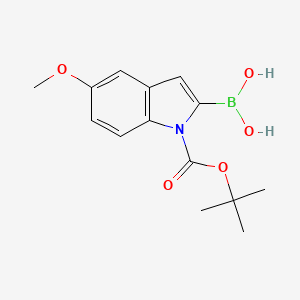 (1-(tert-Butoxycarbonyl)-5-methoxy-1H-indol-2-yl)boronic acid chemical structure (CAS 290331-71-4)