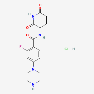 N-(2,6-Dioxopiperidin-3-yl)-2-fluoro-4-(piperazin-1-yl)benzamide hydrochloride chemical structure (CAS 2903424-50-8)
