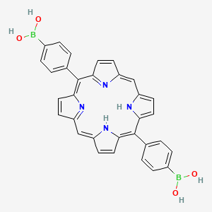(Porphyrin-5,15-diylbis(4,1-phenylene))diboronic acid chemical structure (CAS 290356-48-8)