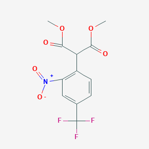 Dimethyl 2-(2-nitro-4-(trifluoromethyl)phenyl)malonate chemical structure (CAS 290825-52-4)