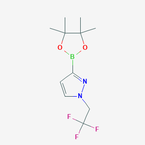 3-(4,4,5,5-Tetramethyl-1,3,2-dioxaborolan-2-yl)-1-(2,2,2-trifluoroethyl)-1H-pyrazole chemical structure (CAS 2915301-91-4)