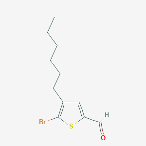 5-Bromo-4-hexylthiophene-2-carbaldehyde chemical structure (CAS 291535-21-2)