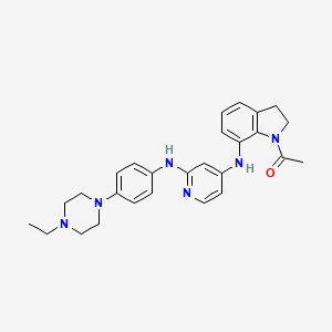 1-(7-((2-((4-(4-Ethylpiperazin-1-yl)phenyl)amino)pyridin-4-yl)amino)indolin-1-yl)ethan-1-one chemical structure (CAS 2919575-27-0)