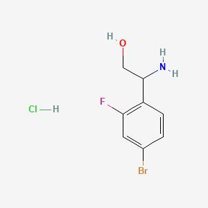 2-Amino-2-(4-bromo-2-fluorophenyl)ethan-1-ol hydrochloride chemical structure (CAS 2919954-41-7)