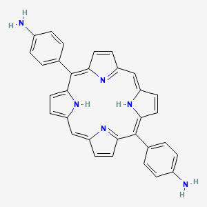 4,4'-(Porphyrin-5,15-diyl)dianiline chemical structure (CAS 292145-34-7)