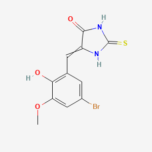 5-(5-Bromo-2-hydroxy-3-methoxybenzylidene)-2-thioxoimidazolidin-4-one chemical structure (CAS 292168-90-2)