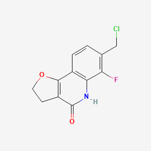 7-(Chloromethyl)-6-fluoro-3,5-dihydrofuro[3,2-c]quinolin-4(2H)-one chemical structure (CAS 2921728-55-2)