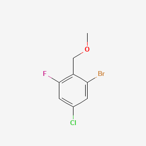 1-Bromo-5-chloro-3-fluoro-2-(methoxymethyl)benzene chemical structure (CAS 2921739-28-6)