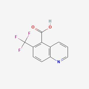 6-(Trifluoromethyl)quinoline-5-carboxylic acid chemical structure (CAS 2922283-52-9)