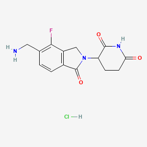 3-(5-(Aminomethyl)-4-fluoro-1-oxoisoindolin-2-yl)piperidine-2,6-dione hydrochloride chemical structure (CAS 2922886-11-9)