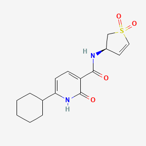(R)-6-Cyclohexyl-N-(1,1-dioxido-2,3-dihydrothiophen-3-yl)-2-oxo-1,2-dihydropyridine-3-carboxamide chemical structure (CAS 2923008-66-4)