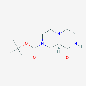 tert-Butyl (R)-9-oxooctahydro-2H-pyrazino[1,2-a]pyrazine-2-carboxylate chemical structure (CAS 2924021-45-2)