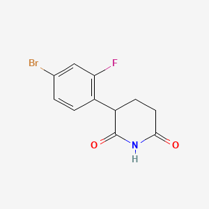 3-(4-Bromo-2-fluorophenyl)piperidine-2,6-dione chemical structure (CAS 2924092-66-8)