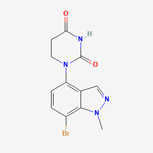 1-(7-Bromo-1-methyl-1H-indazol-4-yl)dihydropyrimidine-2,4(1H,3H)-dione chemical structure (CAS 2925072-28-0)