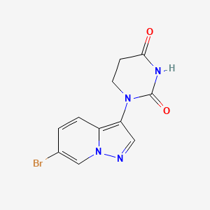 1-(6-Bromopyrazolo[1,5-a]pyridin-3-yl)dihydropyrimidine-2,4(1H,3H)-dione chemical structure (CAS 2925080-89-1)