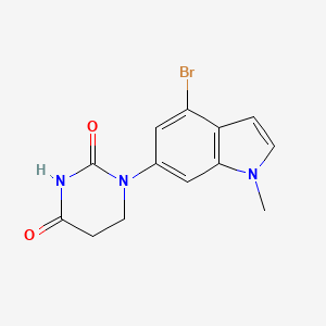 1-(4-Bromo-1-methyl-1H-indol-6-yl)dihydropyrimidine-2,4(1H,3H)-dione chemical structure (CAS 2925084-38-2)