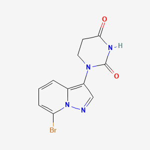 1-(7-Bromopyrazolo[1,5-a]pyridin-3-yl)dihydropyrimidine-2,4(1H,3H)-dione chemical structure (CAS 2925096-67-7)