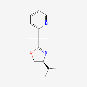 (S)-4-Isopropyl-2-(2-(pyridin-2-yl)propan-2-yl)-4,5-dihydrooxazole chemical structure (CAS 292839-80-6)
