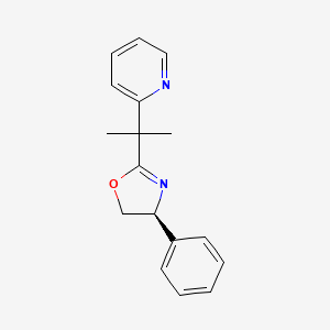 (S)-4-Phenyl-2-(2-(pyridin-2-yl)propan-2-yl)-4,5-dihydrooxazole chemical structure (CAS 292839-81-7)