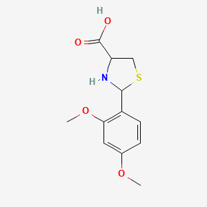 2-(2,4-Dimethoxyphenyl)thiazolidine-4-carboxylic acid chemical structure (CAS 293766-06-0)