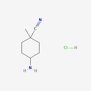 cis-4-Amino-1-methylcyclohexane-1-carbonitrile hydrochloride chemical structure (CAS 2940857-76-9)