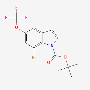 tert-Butyl 7-bromo-5-(trifluoromethoxy)-1H-indole-1-carboxylate chemical structure (CAS 2940951-92-6)