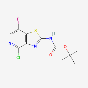 tert-Butyl (4-chloro-7-fluorothiazolo[4,5-c]pyridin-2-yl)carbamate chemical structure (CAS 2940951-96-0)