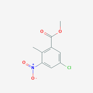 Methyl 5-chloro-2-methyl-3-nitrobenzoate chemical structure (CAS 294190-17-3)