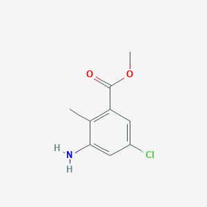 Methyl 3-amino-5-chloro-2-methylbenzoate chemical structure (CAS 294190-18-4)